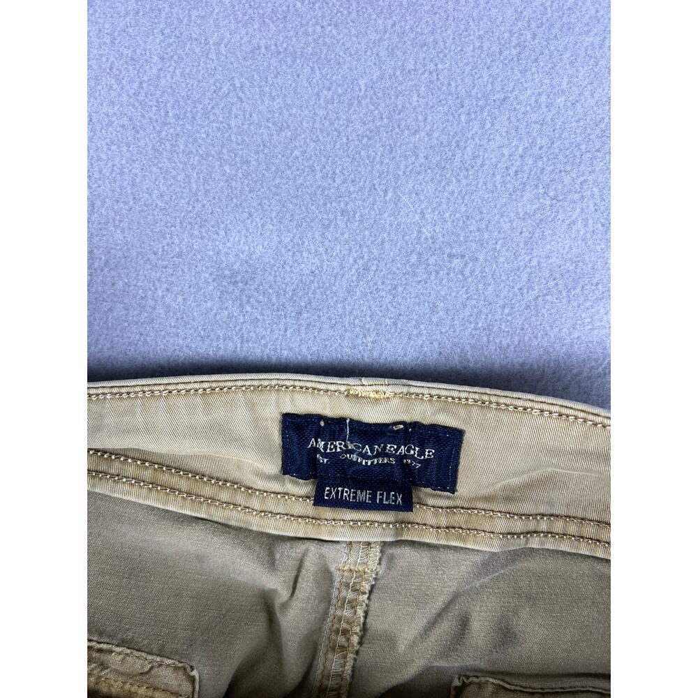 Y2K American Eagle Cargo Shorts Mens 34 Khaki Extreme Flex Utility Skate Hiking - Picture 3 of 6